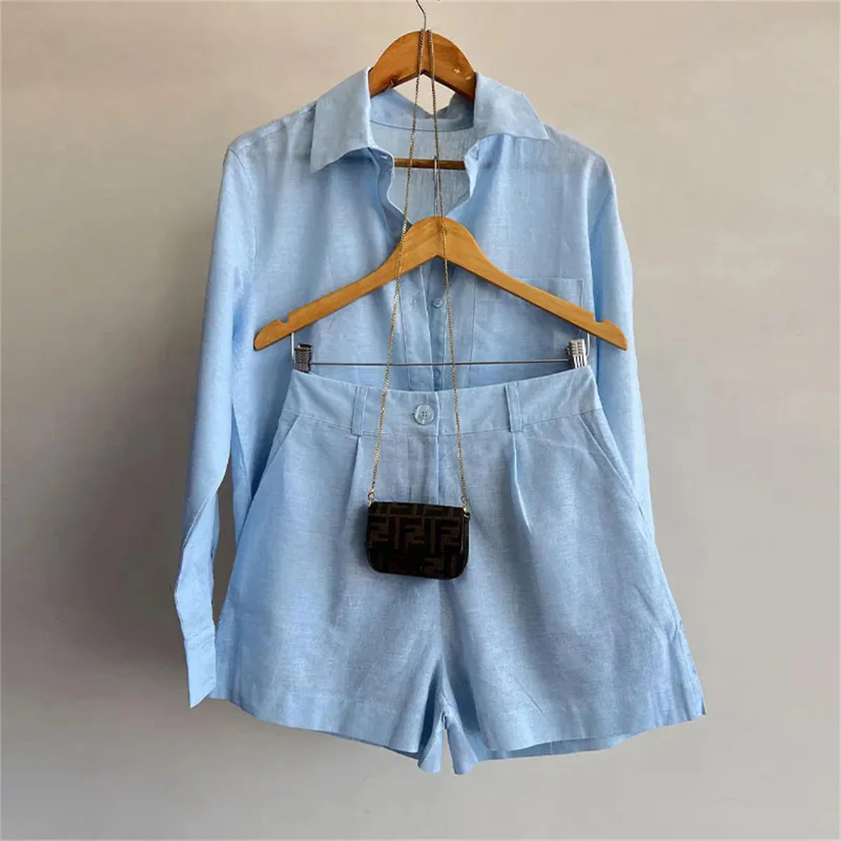 Women Casual Cozy Lapel Pink Shirt Pants Suits Fashion Single Breasted Blouses Elastic Waist Pant Set 2025 Spring Loose Outfits