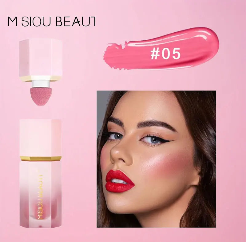 Blush líquido fosco em bastão, blush em creme de cor duradoura e fácil de usar para lábios e bochechas, corretivo à prova d'água e gloss labial.