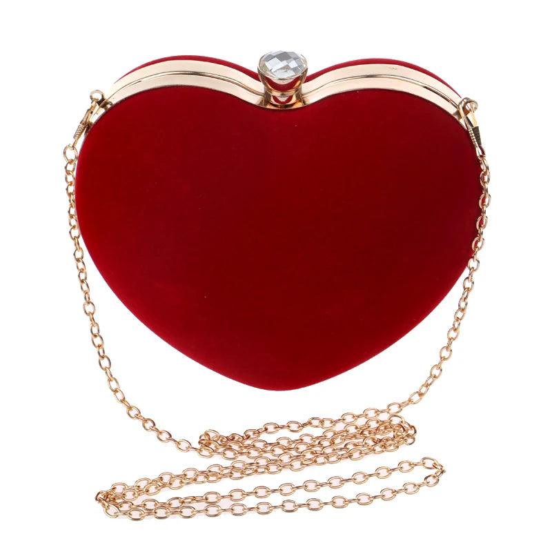 Heart Shaped Diamonds Women Women's Bag 2022 Trend Evening Bags Chain Shoulder Purse Day Clutches Evening Bags For Party Wedding - CRAVO ROSE