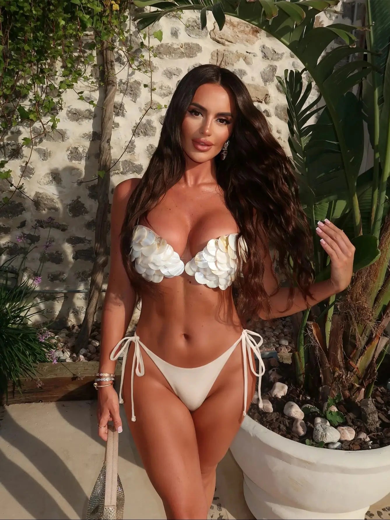 Sexy Swimsuit Shell Bikini with Skirt Swimwear Swimsuit Women Separates Swimwear 3 Pcs Swimsuit Bathing Suit Summer