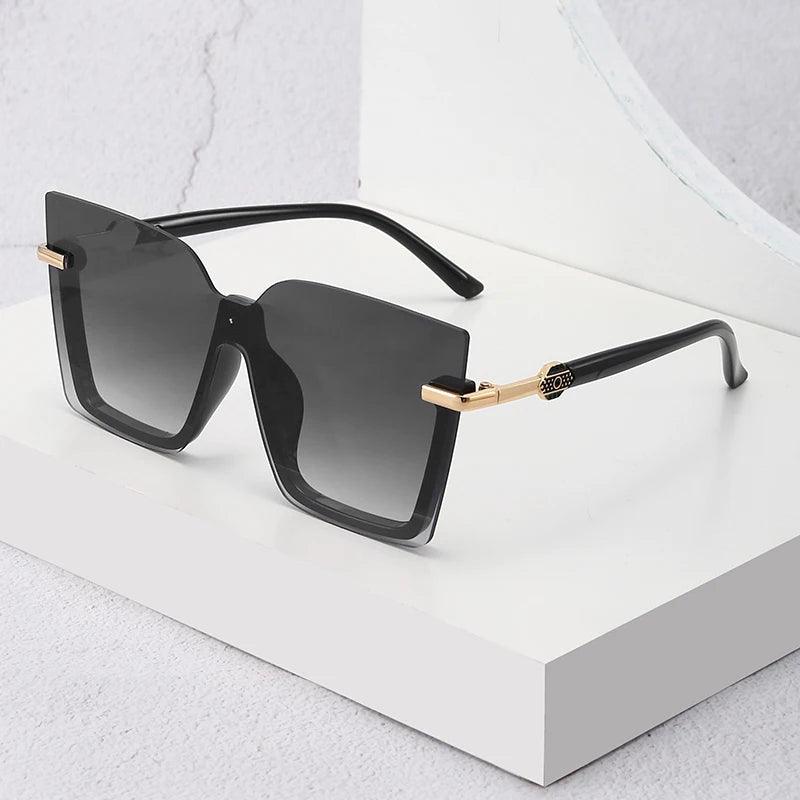 Women Men Sun Glasses Streetwear Large Frame Eyewear GogglesHollow Out Square One-piece Sunglasses Women MenGlasses - CRAVO ROSE