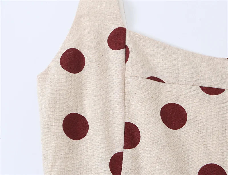Women's Dress 2026 Summer New White Polka Dot Spaghetti Strap Dress with Irregular Hem Elegant and Stylish Vacation Style