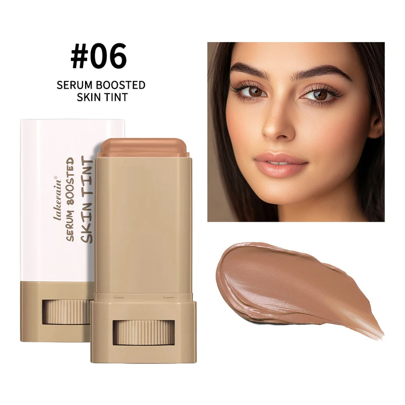 Base em bastão Balm Serum Boosted Skin Tint Base em bastão Suave Plumper Alta Cobertura Base Bronze para Viagem Make