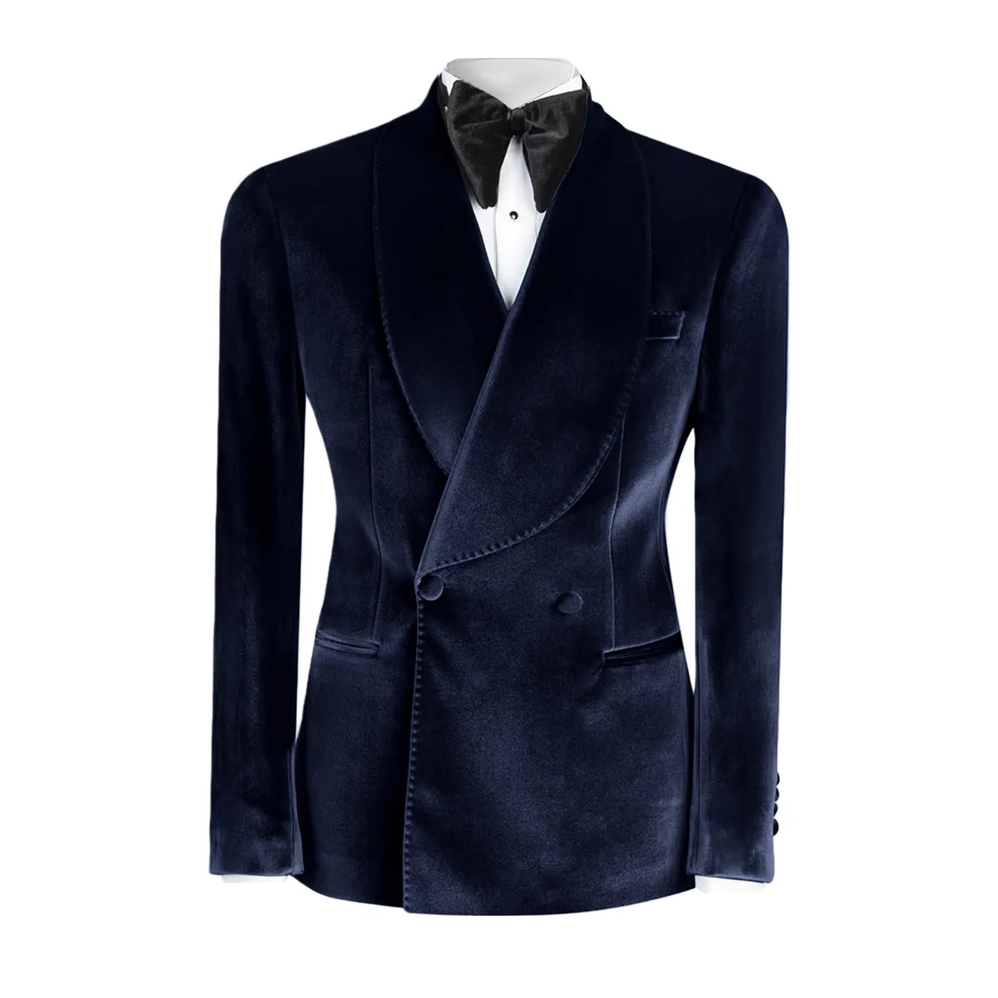 Formal Velvet Men's Suits Blazer Double Breasted Jacket 1 Piece Elegant Slim Fit Male Clothing Wedding Men Business Casual Coats