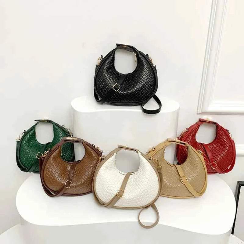 PU Leather Shoulder Bag Fashion Solid Color Lattice Crossbody Bag Small Bag Ladies Trend Luxury Designer Handbags