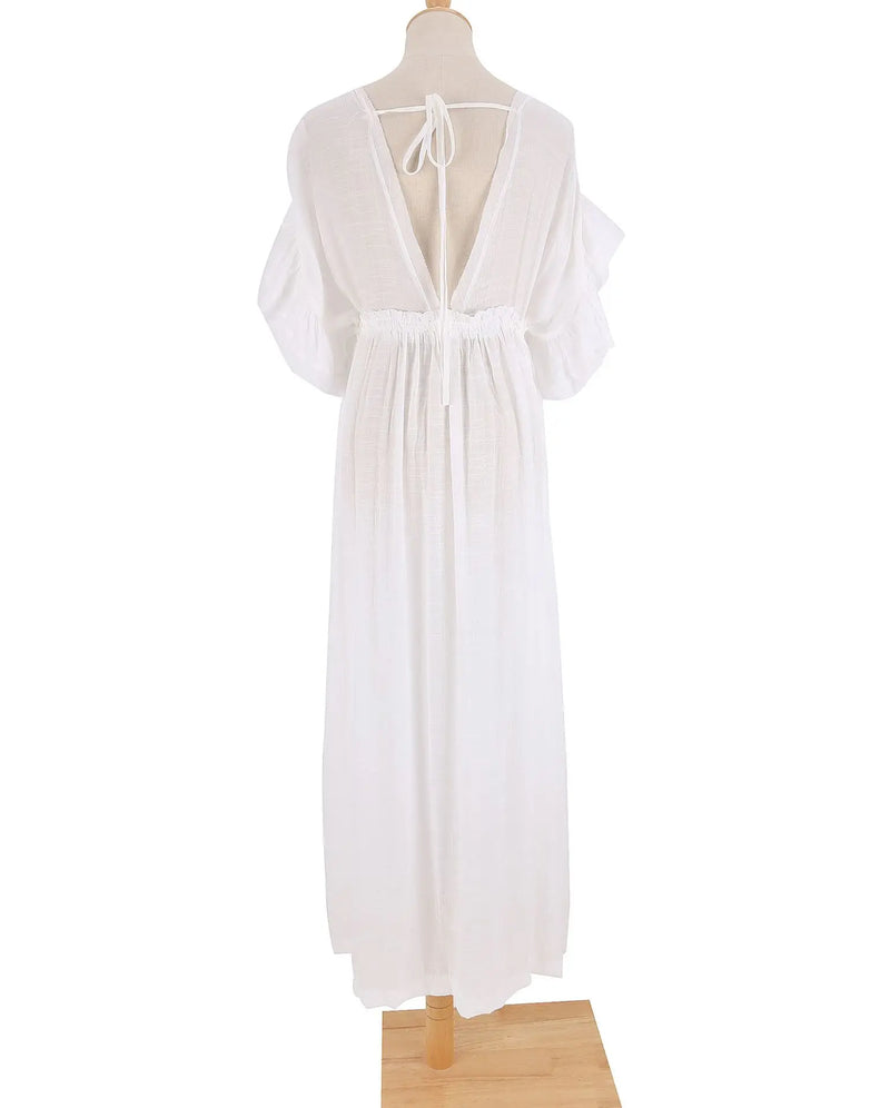 Blusa de biquíni com botões e cintura alta, saia longa, cardigan, jaqueta de praia para férias, proteção solar