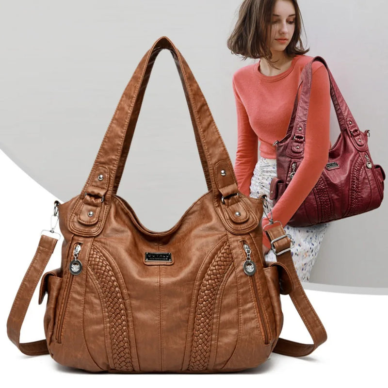 High Quality Soft Leather Large Capacity Women Tote Bags Luxury Shoulder Crossbody Bag for Women 2024 Female Handbags Purse Sac