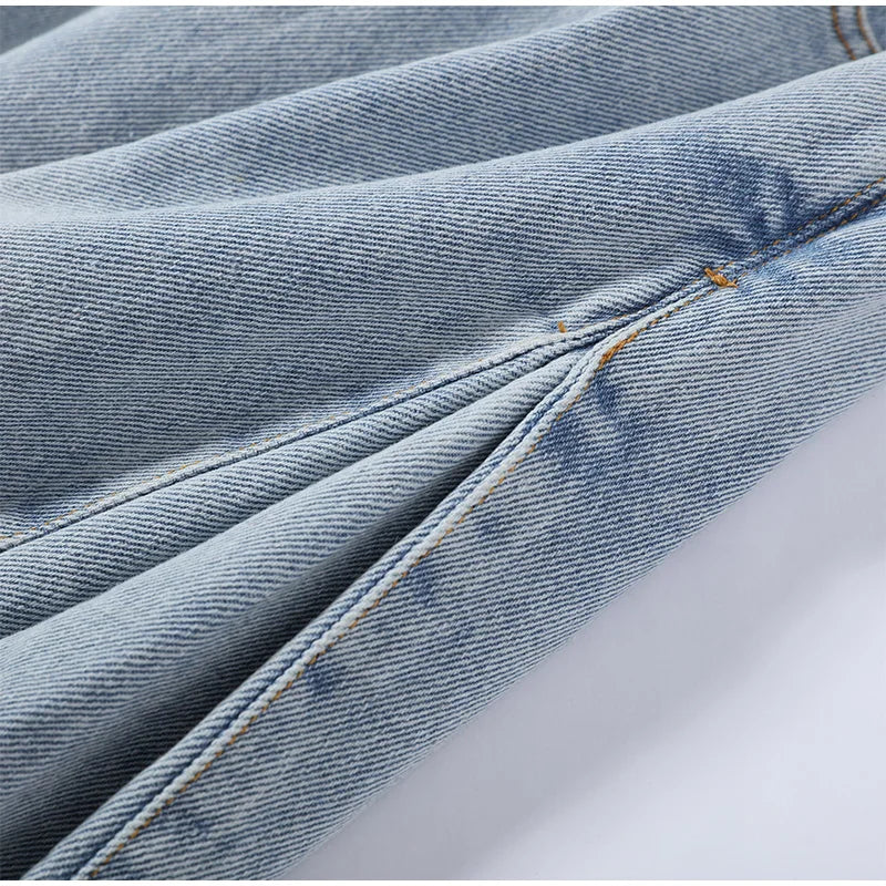 Y2k Hot Fix Rhinestone Cutout Women's Jeans Summer Street Low-rise Wide Leg Loose Denim Pants Lady New Fashion Party Trousers