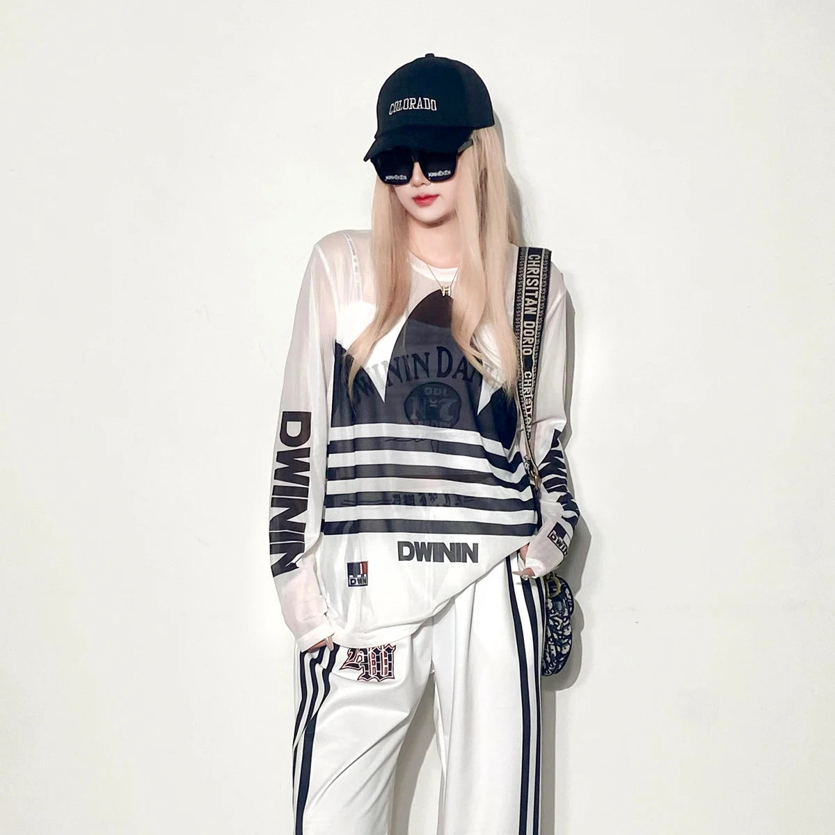 Summer Mesh Base Shirt Women's Sunshade Cover up Printed Thin Long Sleeve T-Shirt Casual Loose Fit Polyester Fiber