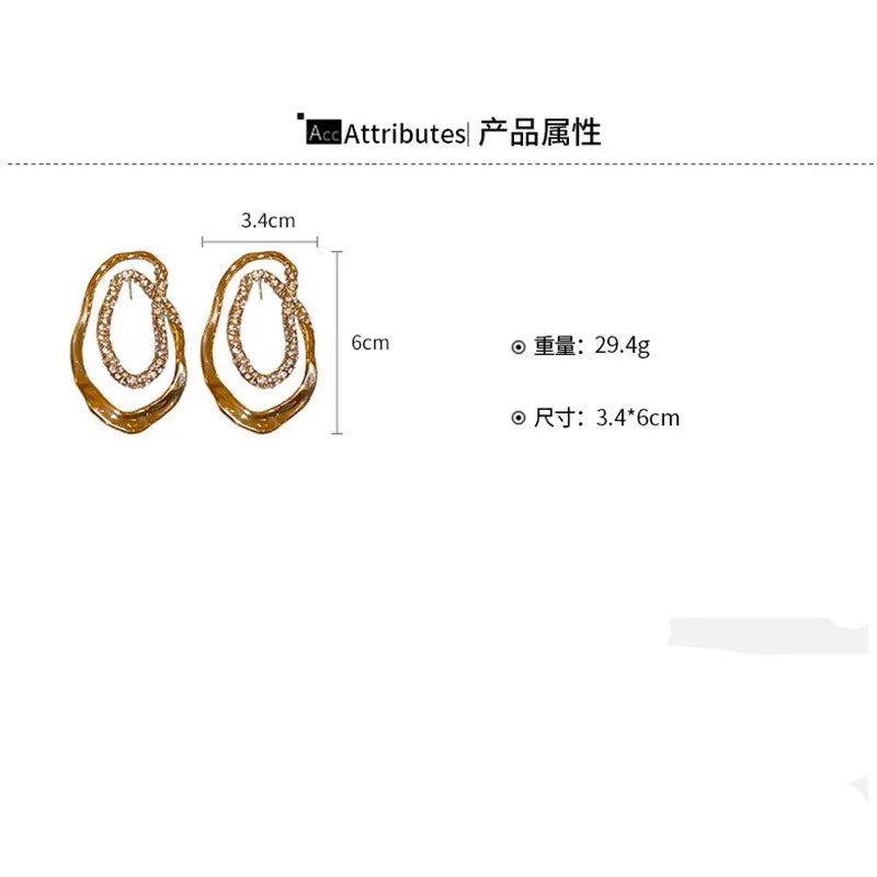 Brincos de Cristal Metal Irregular