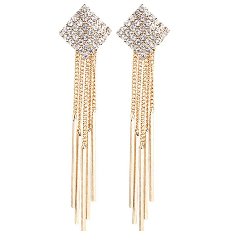 Korean Style Exaggerated Women Girls Shiny Rhinestone Earrings Luxury High Quality Big Crystal Ear Rings Decoration Lady Jewelry