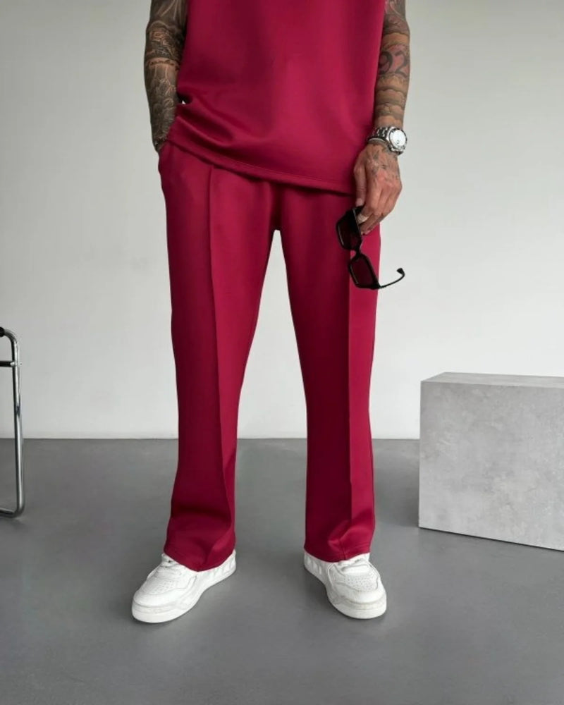 Terno esportivo sem mangas 2025 calças casuais masculinas de cor sólida, colete de roupas masculinas, conjunto de duas peças