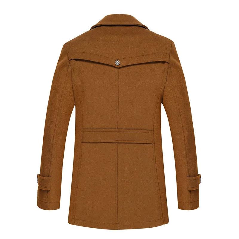 Casaco de lã masculino tamanho fino trench coat masculino casaco de lã grosso casaco de lã masculino - CRAVO ROSE