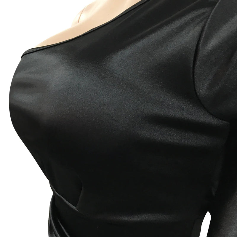 Clothing 2022 Summer Solid High Split One Shoulder Elegant Midi Dress For Woman Birthday Nightclub Party Club Dresses Vestidos