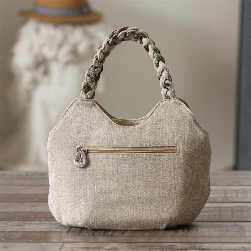 Original Ethnic Style Handbag Canvas Embroidered Women's Bag Handheld Woven Small Bag Embroidery Handbags for Women 2024 - CRAVO ROSE