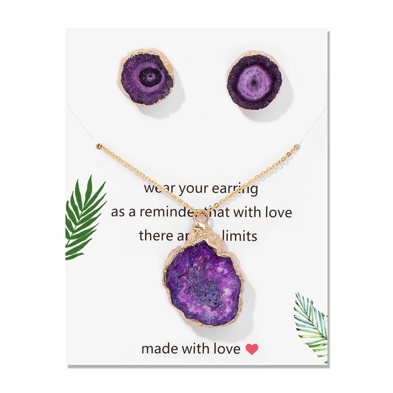 Healing Natural Stone Necklaces With Interchangeable Mineral Quartzs Pendant Necklaces For Women Balance Protection Card Jewelry