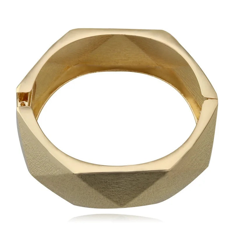 KMVEXO Exaggerated Punk Irregular Wide Cuff Bangle Vintage Geometric Metal Bracelets Bangles For Women Men Jewelry Accessories