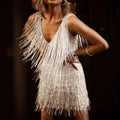 Evening Party Dress For Women 023 Summer Elegant Bodycon Sexy Club Camisole Tassel Dance Mini Dress Female Clothing Vestido Dres