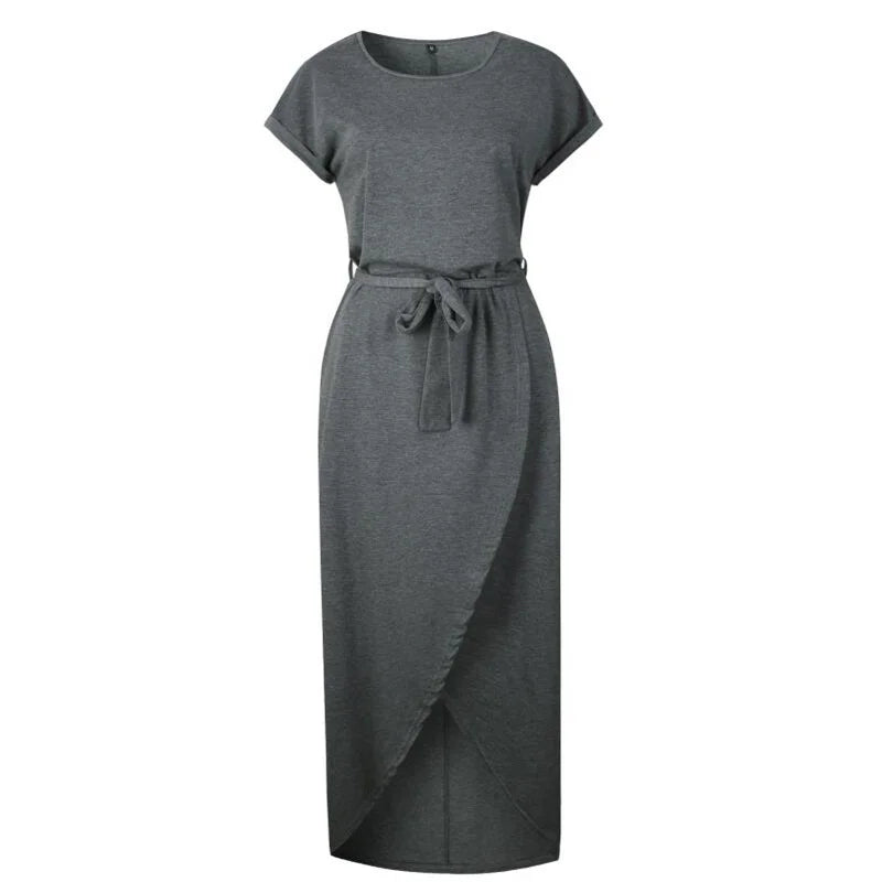 2023 Summer Beach Maxi Dress Women Floral Solid Short Sleeve Shirt Dress Casual Sexy Bandage Dress Robe Femme Vestidos Plus Size