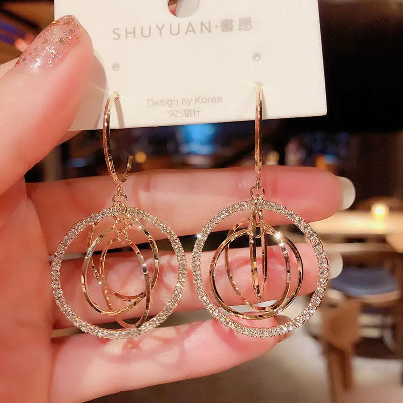 New Fashion Trend Unique Design Elegant Delicate Retro Exaggerated Multilayer Stud Earrings Women Jewelry Party Gifts Wholesale