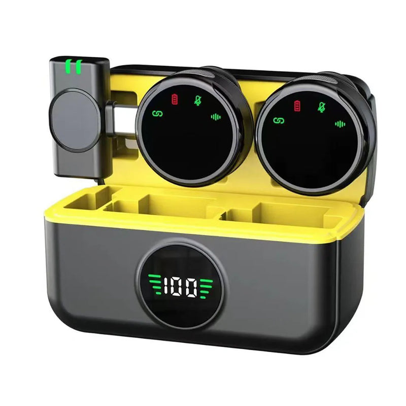 Microfone de lapela sem fio para jogos ao vivo, entrevistas, gravação de áudio para iPhone Android Tipo C com clipe magnético
