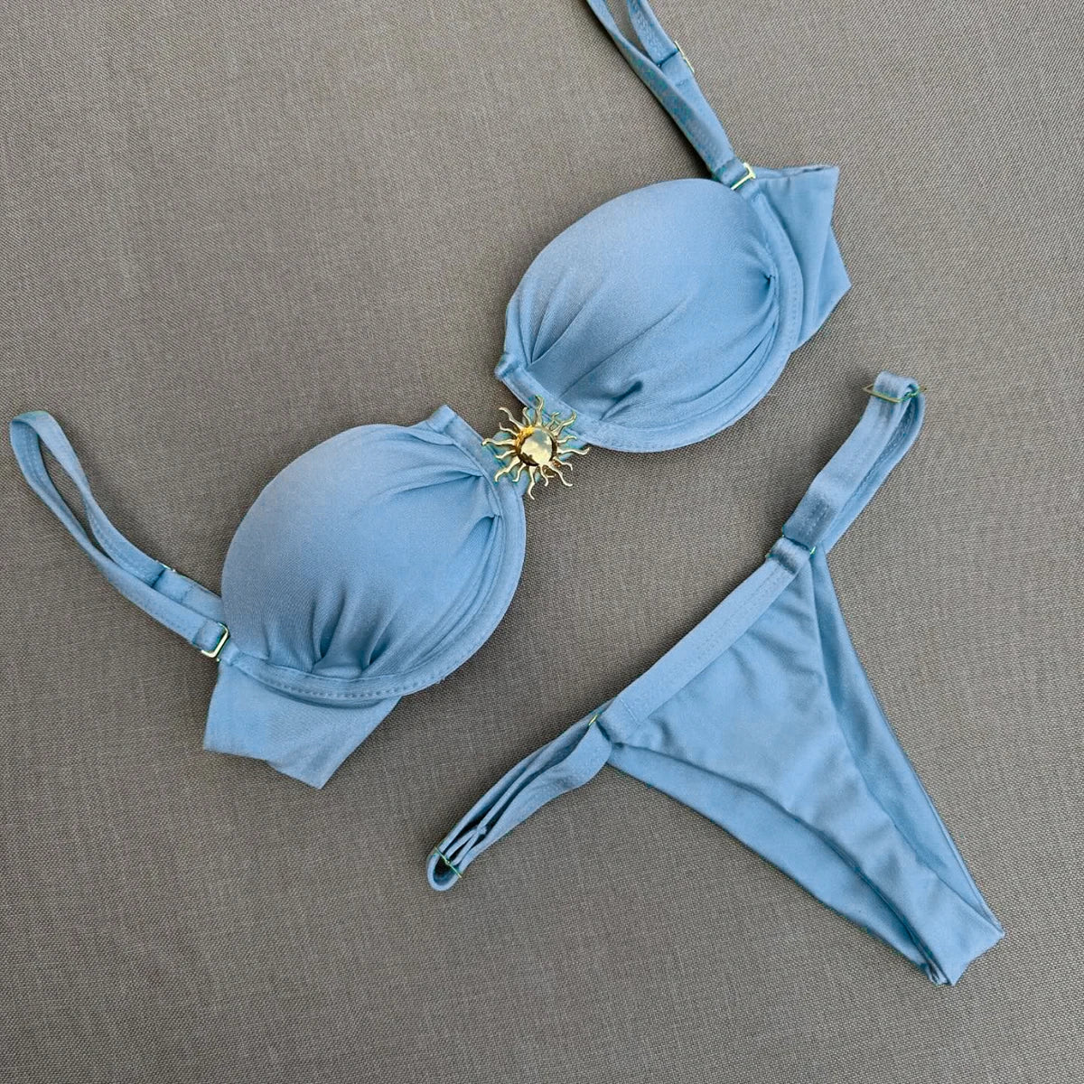 Biquíni push up de 3 peças, traje de banho, conjunto de biquíni sexy, traje de banho, saia saídas de praia