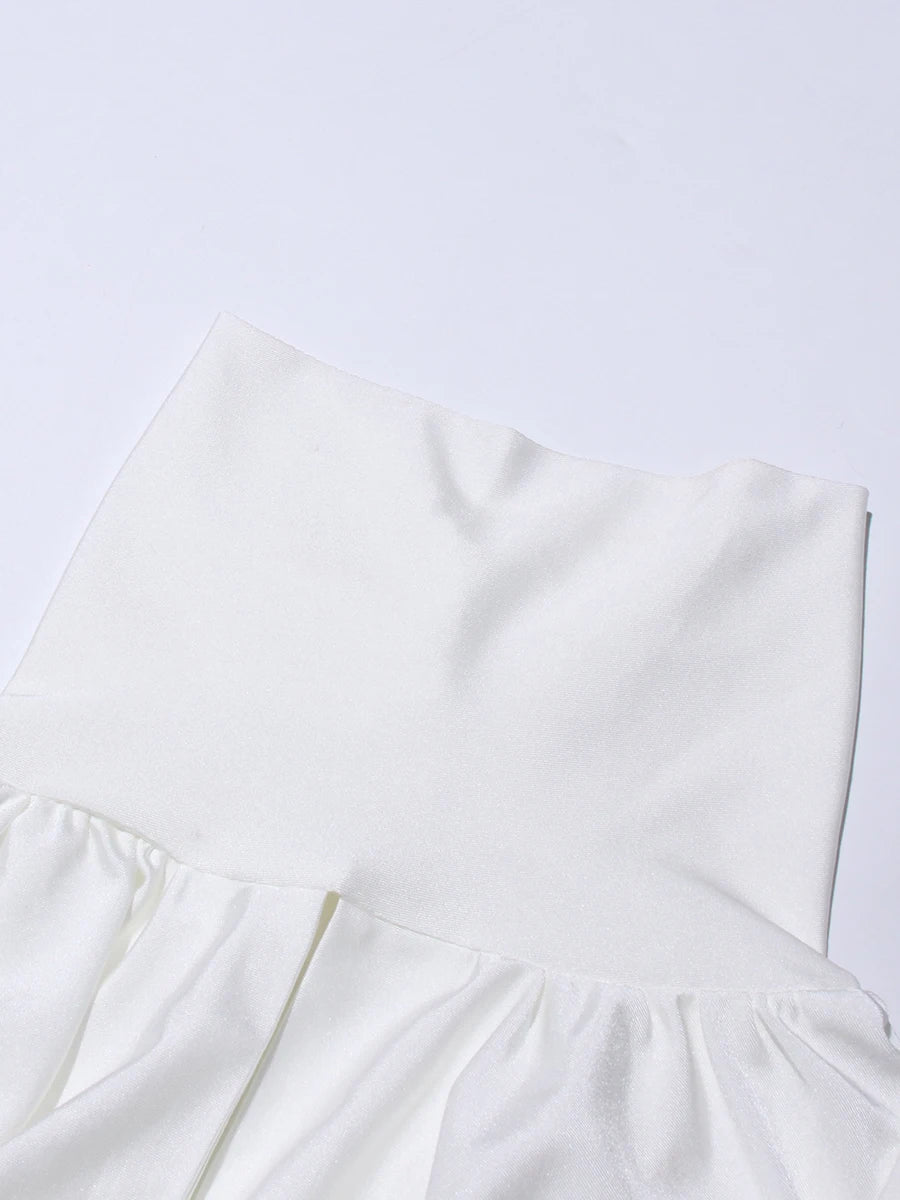 Solid Spliced Appliques Dresses For Women Turtleneck Long Sleeve High Waist Hollow Out Temperament Dress Female New