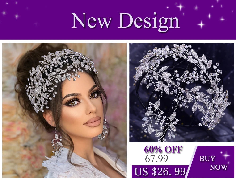 YouLaPan Crystal Forehead Headband for Women Brides Headpiece Party Wedding Hair Accessories Jewelry Bridal Headdress HP529