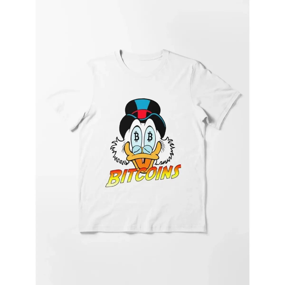 Men's T-shirt Uncle Scrooge Bitcoin Cartoon Short Sleeve Luxury Blouse