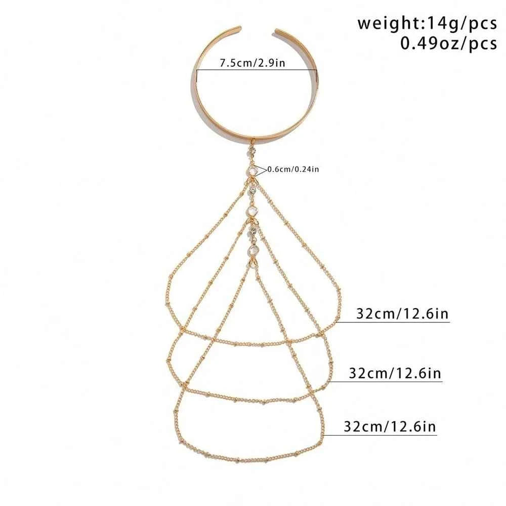 Trendy Arm Jewelry Fashion Sexy Multi-layered Rhinestone Chain Tassel Upper Arm Bracelet Armlet Armband Women Accessories