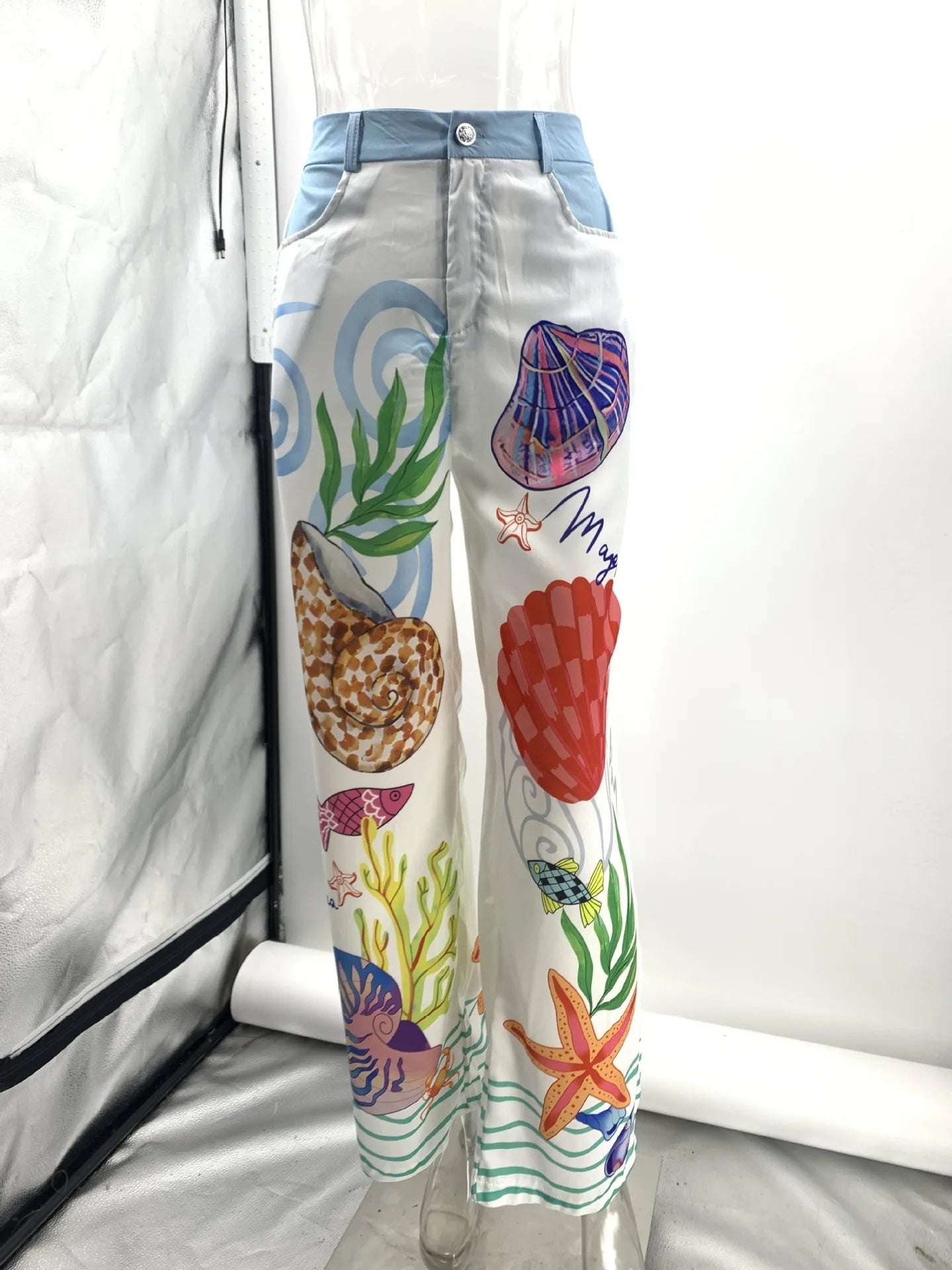 Bohemia Satin Print Loose Pants Sets Women Causal Long Sleeve Shirts Two Piece Sets Female Beach Summer Outfits Streetwear