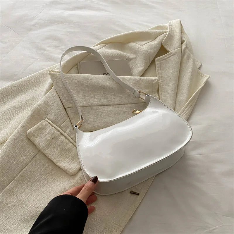 Bolsa de Luxo Francesa para Mulheres – Cor Sólida, Textura Sofisticada e Versátil (Modelo de Ombro)