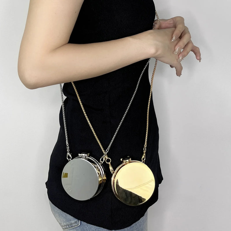 New Mini Acrylic Pancake Bags for Women Fashion Lens Mouth Red Envelope Designer Shoulder Bag Chain Diagonal Cross Accessory Bag