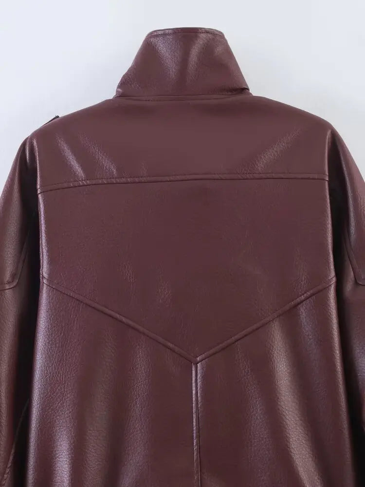 Fashionable High-Quality Zipper Three-Color Leather Jacket Women's Premium Style Small Fragrance Wind Summer Outerwear