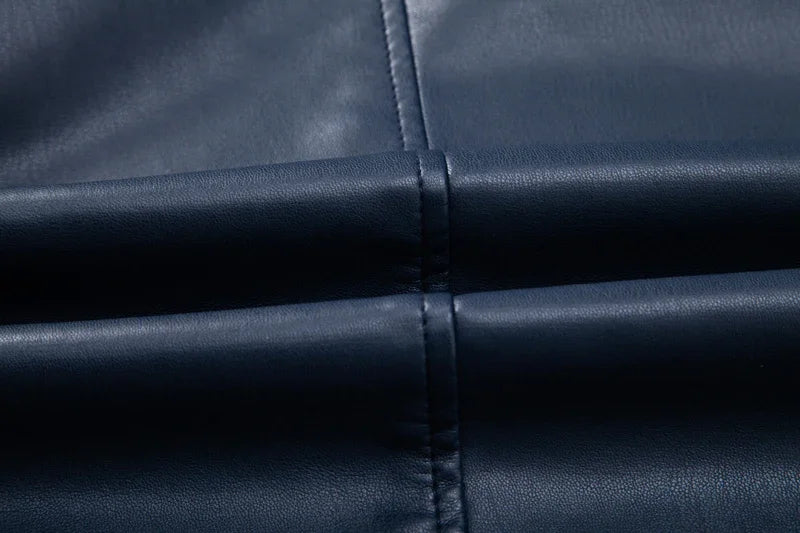 LIBIELIY TRAF Stylish Men's Leather Outerwear Slim Fit Durable Zipper High - Quality Leather Perfect For Elevating Your Look Com