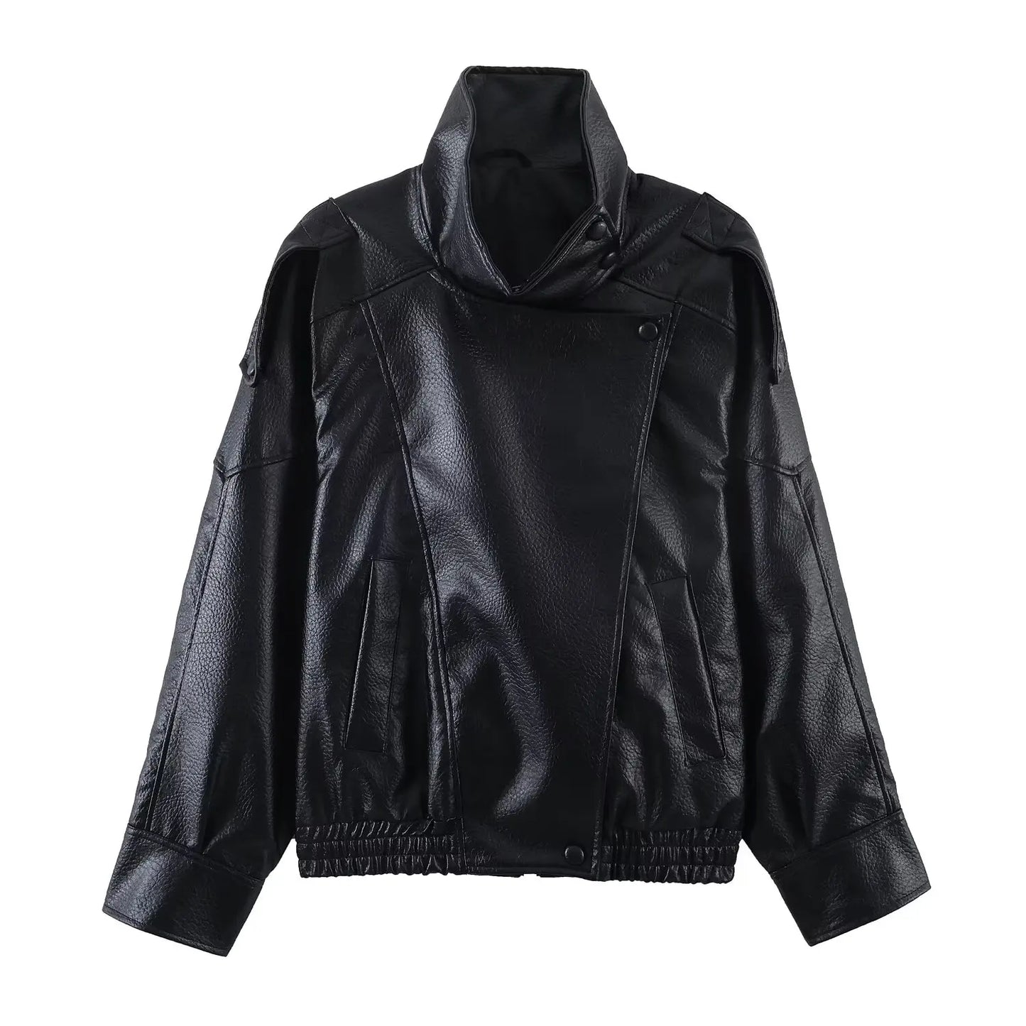 Fashionable High-Quality Zipper Three-Color Leather Jacket Women's Premium Style Small Fragrance Wind Summer Outerwear