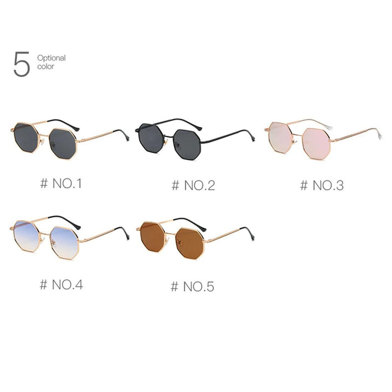 Fashion Vintage Octagon Sunglasses Men Women Polygon Metal Small Frame Sun Glasses Retro Luxury Brand очки солнцезащитные - CRAVO ROSE