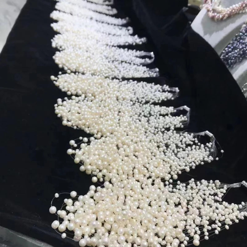 Colar de pérolas naturais de água doce com múltiplas camadas para mulheres, joias da moda, 30 camadas