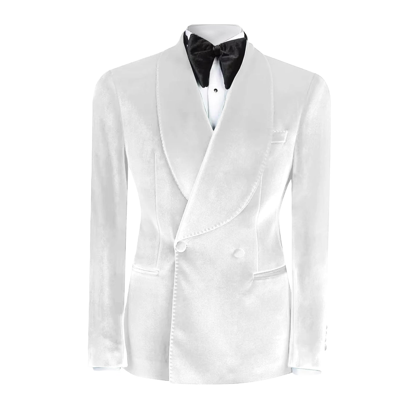 Formal Velvet Men's Suits Blazer Double Breasted Jacket 1 Piece Elegant Slim Fit Male Clothing Wedding Men Business Casual Coats