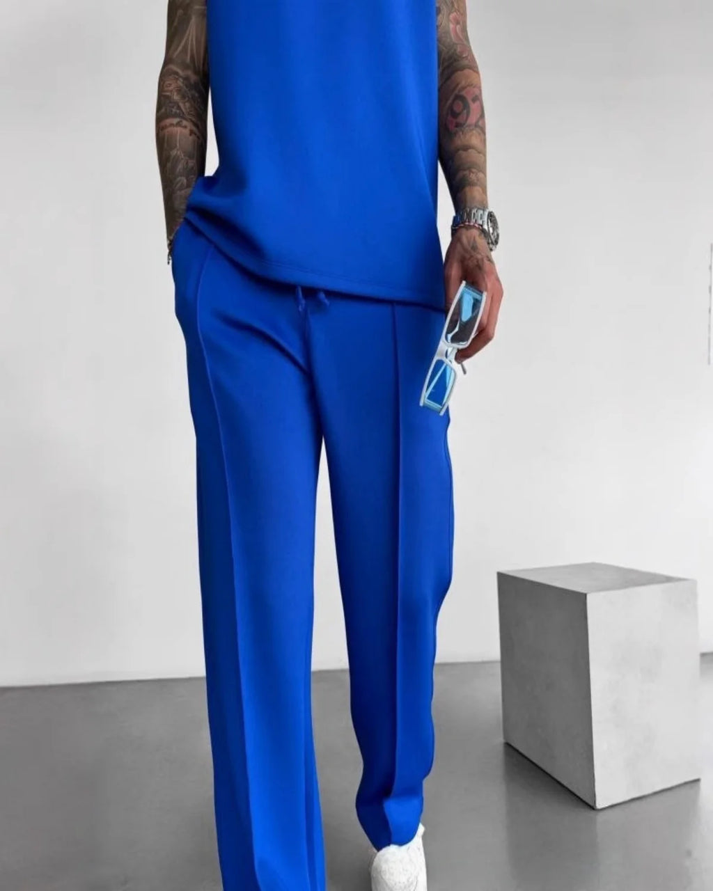 Terno esportivo sem mangas 2025 calças casuais masculinas de cor sólida, colete de roupas masculinas, conjunto de duas peças