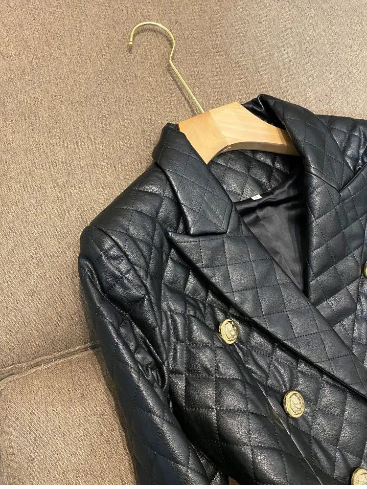 High-end Black Elegant Suit Jacket Ladies Casual Double Breasted Fashion Women's Blazer 2023 Office Work Casual Female Outerwear