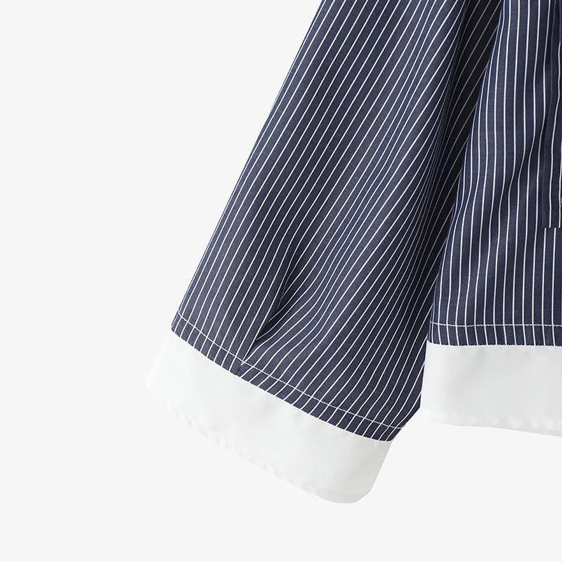 Women Korean Shirts 2025 ZANZEA Autumn Long Sleeve Striped Patchwork Blouse Fashion Tops Tunic Pockets Office Blusas Femininas