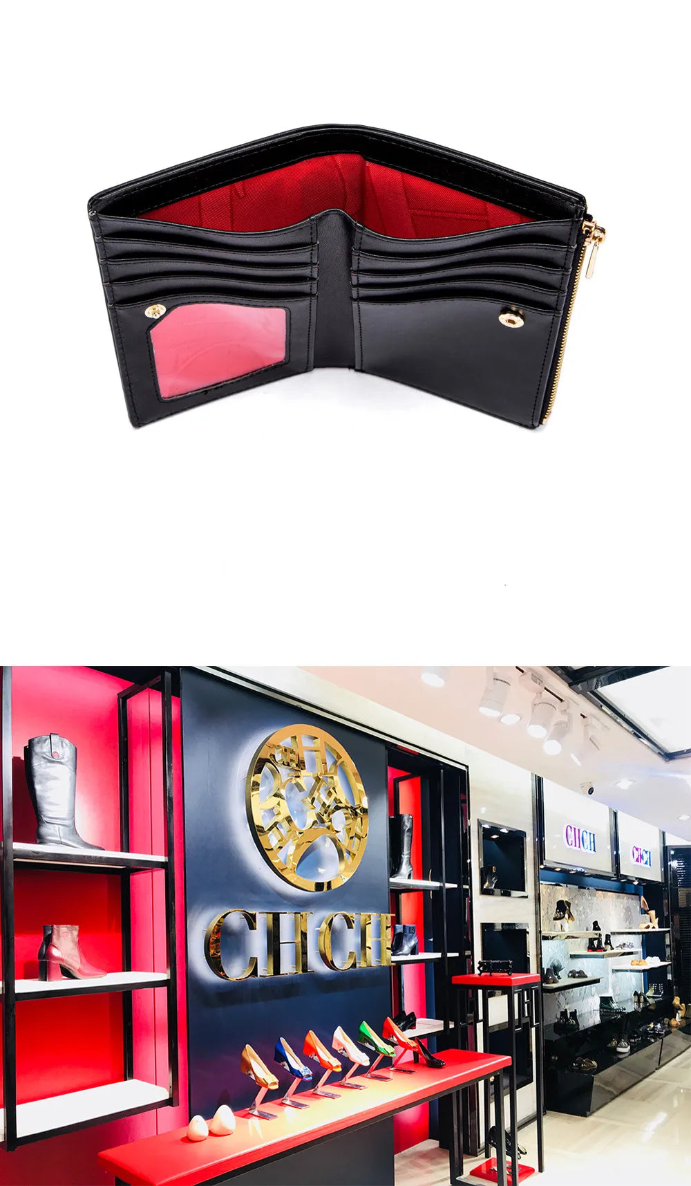 CH Luxury Wallet Card Leather Zipper Letter Printed Short Women's Handbag 2026 Trendy Coin Storage Bag