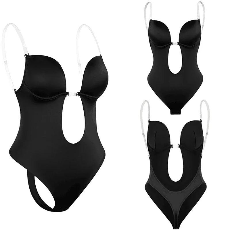 Sutiã modelador de corpo inteiro feminino, sem costas, tanga, modelador invisível, controle de barriga, cintas, bainha, roupa íntima emagrecedora