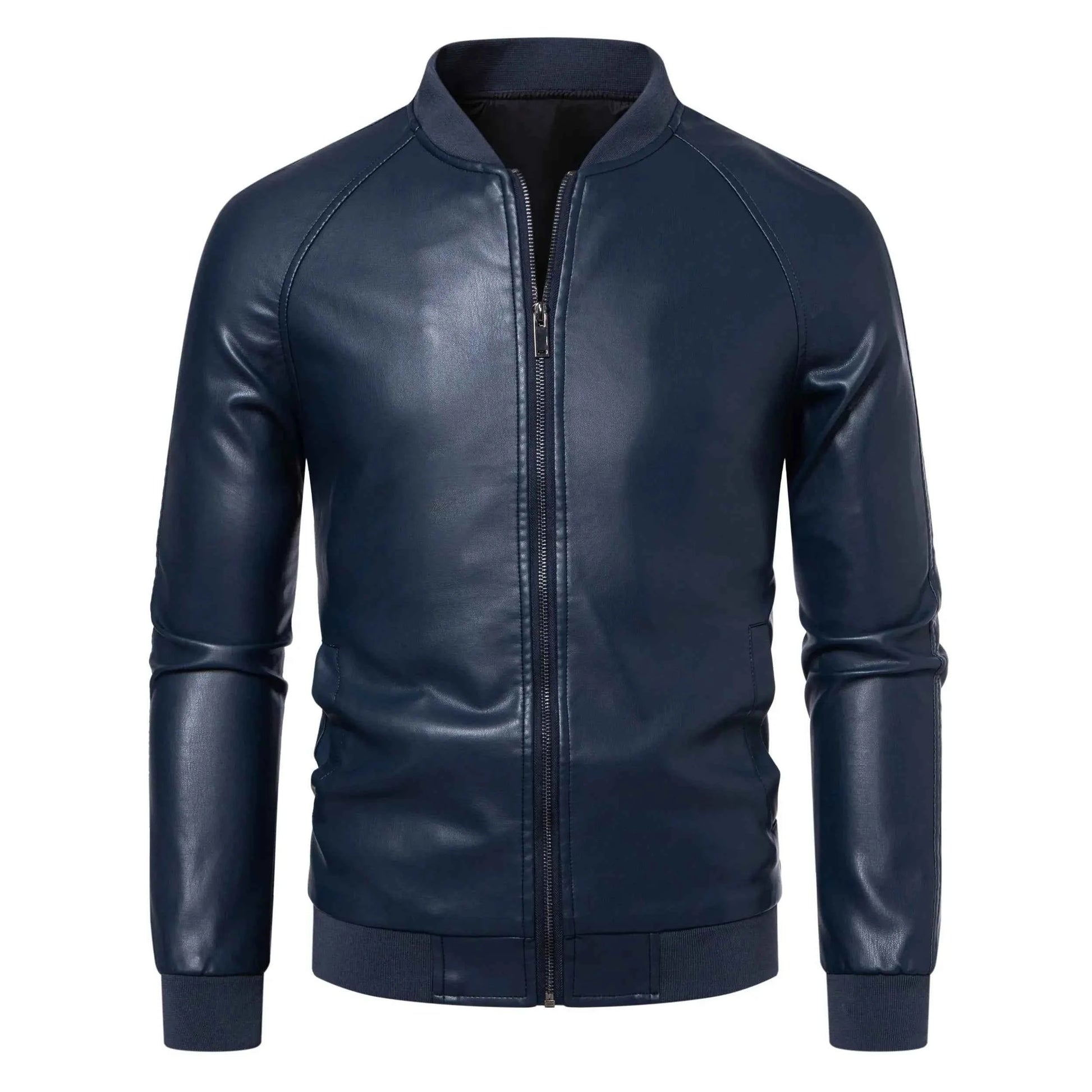 LIBIELIY TRAF Stylish Men's Leather Outerwear Slim Fit Durable Zipper High - Quality Leather Perfect For Elevating Your Look Com