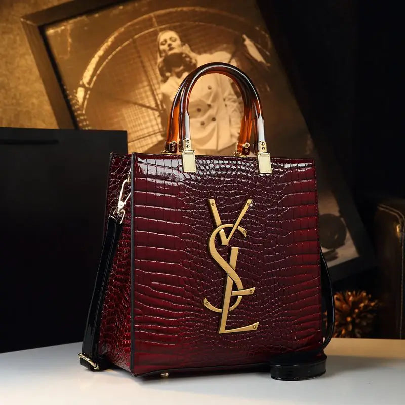 Genuine Leather Women Handbags Alligator Pattern Large Capacity Tote Bag Fashion Mother Bag 2025 New All-match Portable Bags