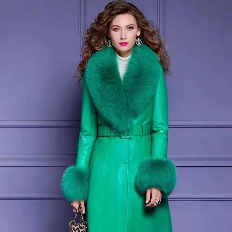 Luxury 2025 Real Fox Fur Collar And Cuffs Set for Women Winter Neck Warmer Fashion Scarf ShawlS Wrap Combo Large Size Furry Fur