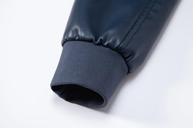 LIBIELIY TRAF Stylish Men's Leather Outerwear Slim Fit Durable Zipper High - Quality Leather Perfect For Elevating Your Look Com
