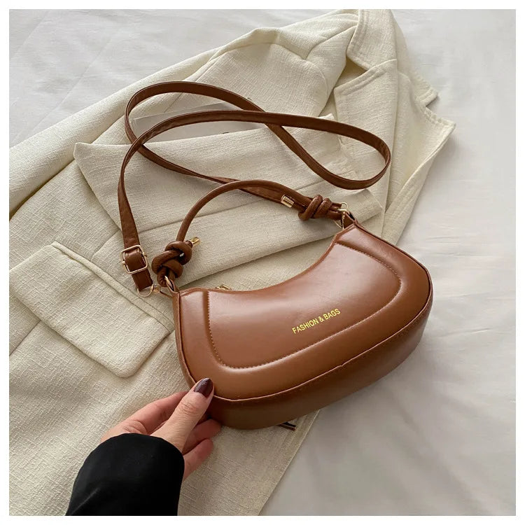 Bolsa de Luxo Francesa para Mulheres – Cor Sólida, Textura Sofisticada e Versátil (Modelo de Ombro)