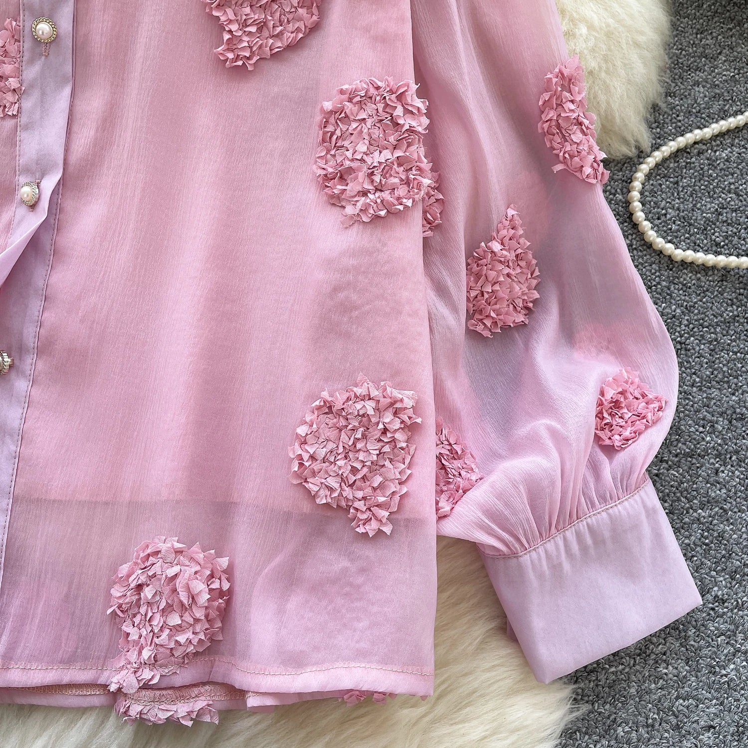 Blusa básica de manga comprida, gola polo vintage, gravata, abotoamento simples, solta, com strass, moda urbana francesa, blusa de outono